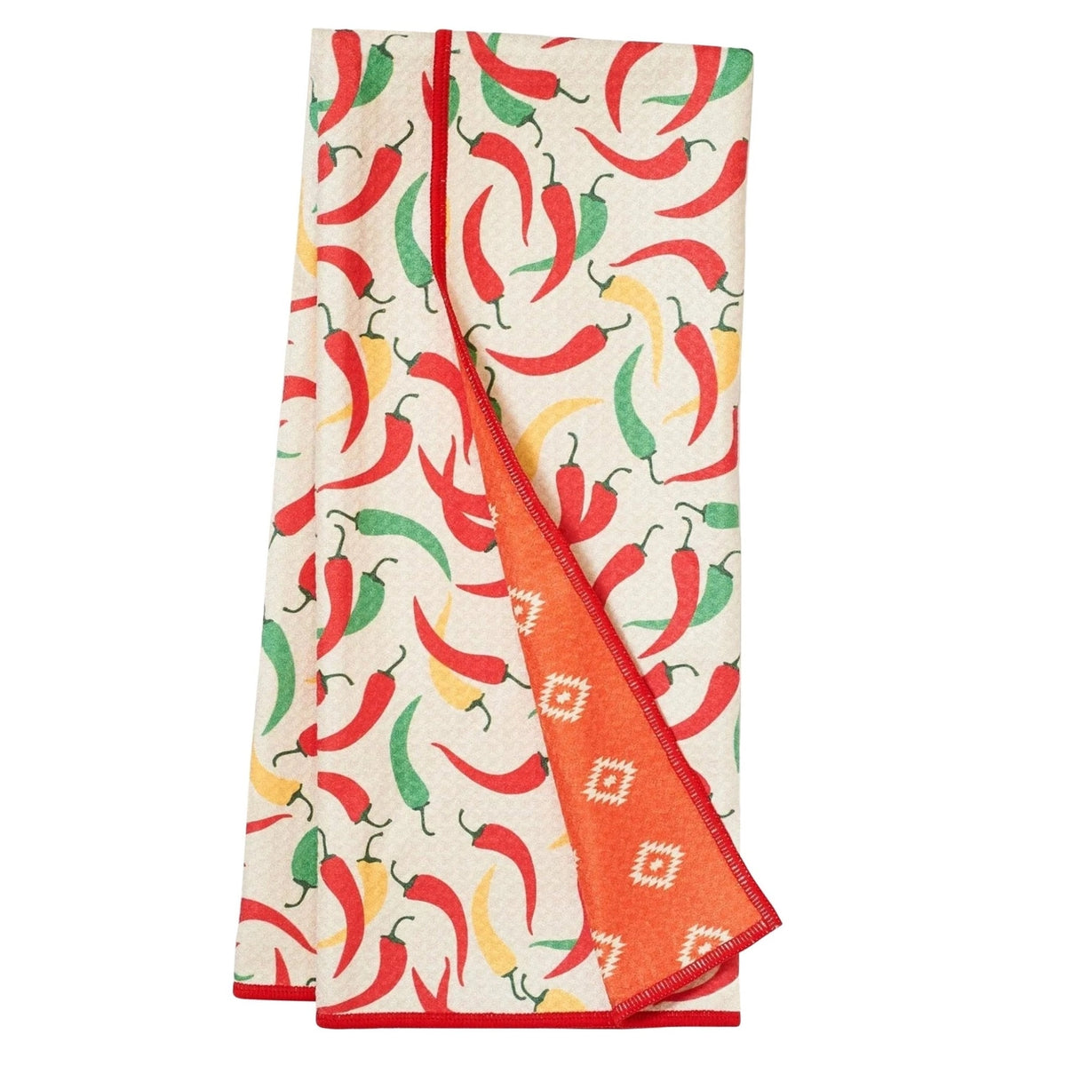 Once Again Home Anywhere Towel, Reversible: Chili Peppers, Antique White