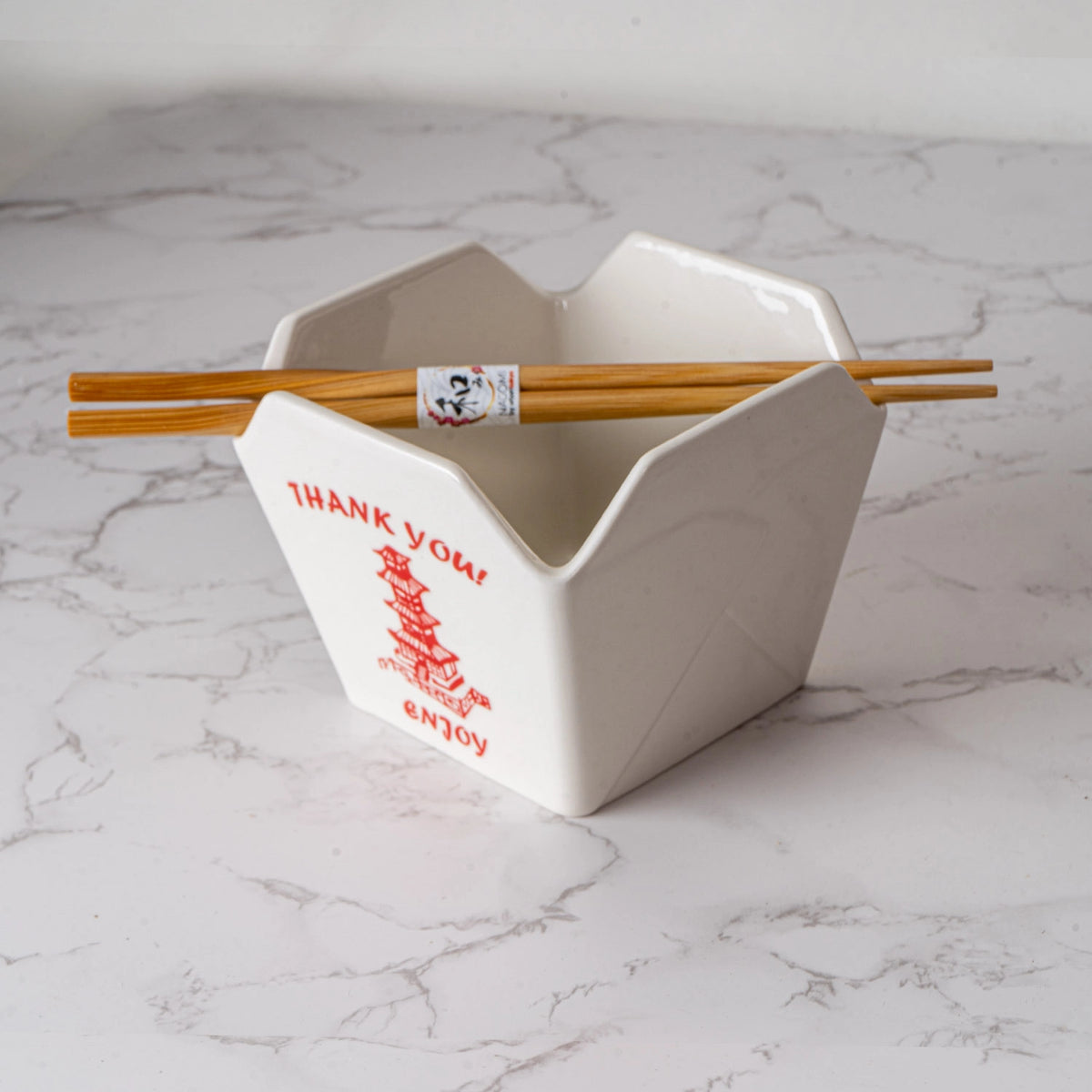 Urban Tokyo 'Takeout' Noodle Bowl with Chopsticks: 16 oz., Pagoda