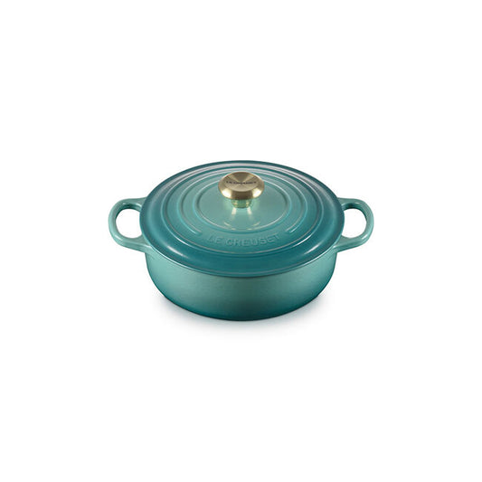 Le Creuset Round Wide Dutch Oven:  3.5 QT, Bleu Riviera
